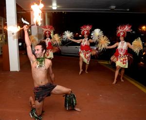 Polynesian Proud Productions Samoan Fire Performance with Hula Dancers at North Beach Art Gallery benefit for North Beach Art and Charity 501C3