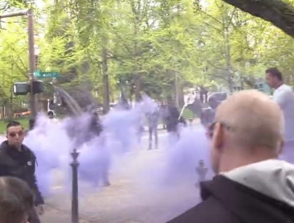 A Republican candidate for governor in Oregon posted videos of alleged Antifa members attacking his Portland campaign rally Saturday on social media.