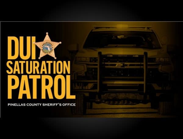 Pinellas County deputies will conduct a county-wide DUI Saturation Patrol and a speed enforcement saturation patrol on Thursday, May 5, 2022.