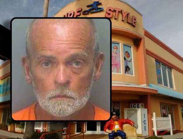 According to police, on Friday, Gary Peter Bush, 69, Lakeland, Florida, walked into the Surf Style shop, located at 10701 Gulf Blvd., in Treasure Island, exposed himself, then defecated on the floor near a dressing room.