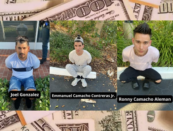 Three Florida men were arrested, accused of passing counterfeit bills at area businesses after the Sebastian Police Department issued an alert on a suspect vehicle. 