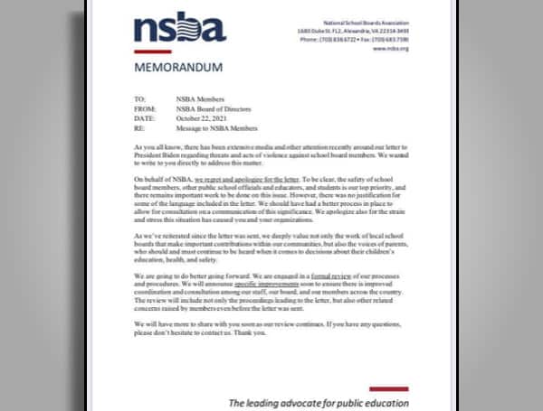 The National School Boards Association (NSBA) considered urging the Biden administration to deploy the military to school board meetings to monitor threats against board members in September 2021, according to an independent review conducted by attorneys.