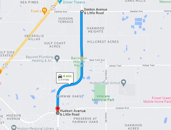Drivers who use Little Road from Hudson Avenue to Denton Avenue in Pasco County should be prepared for overnight lane closures beginning May 22, 2022.