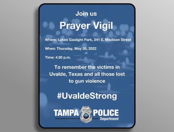  Tampa Police Chaplain, Reverend Clarence Nathan, will lead a community vigil on Thursday, May 26 for the victims of the Robb Elementary shooting in Uvalde, Texas. 
