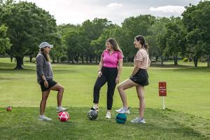 playing footgolf at walt disney