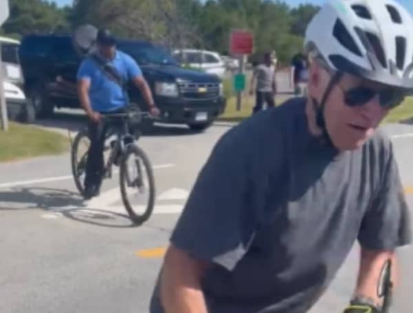 resident Joe Biden fell when he tried to get off his bike at the end of a ride Saturday at Cape Henlopen State Park near his beach home in Delaware, but wasn’t hurt in the tumble.