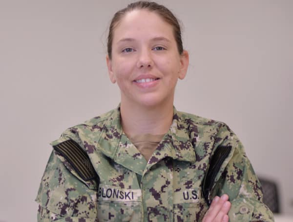 Airman Recruit Courtney Yablonski, a native of Bradenton, Florida, serves the U.S. Navy at Naval Air Technical Training Center (NATTC) in Pensacola, Florida.
