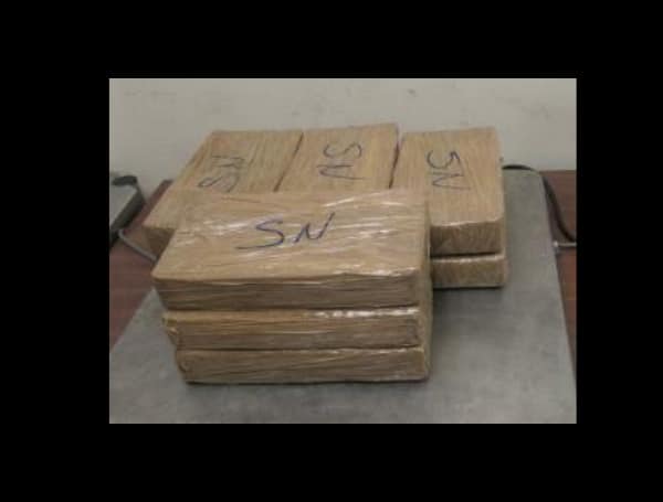 Packages containing 22 pounds of fentanyl seized by CBP officers at Hidalgo International Bridge.
