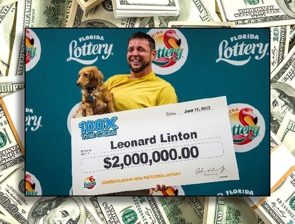 On Monday, the Florida Lottery announced that Leonard Linton, 42, of Pinetta, claimed a $2 million top prize from the 100X THE CASH Scratch-Off game at Lottery Headquarters in Tallahassee.