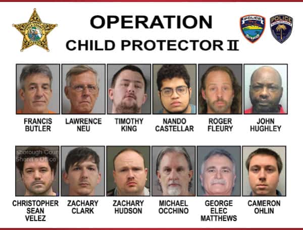 eginning June 2, 2022, Polk County Sheriff’s Office, Auburndale Police Department, and Winter Haven Police Department detectives conducted a two-week-long undercover operation “Operation Child Protector II” during which detectives posed as children on social media platforms, mobile apps, and online 