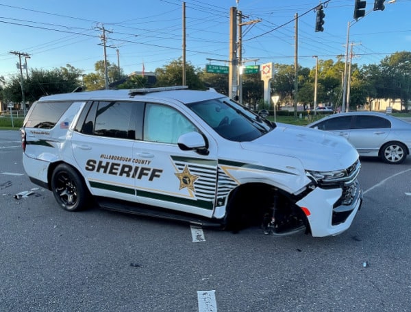 While on patrol, a Hillsborough County Sheriff's Office Deputy was struck by an impaired driver on North Dale Mabry Highway.