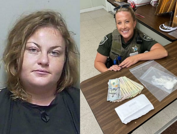 A 24-year-old Florida woman has been arrested on Fentanyl trafficking charges after driving her vehicle with no license plate.