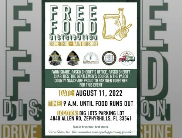 Free Food Distribution In Pasco County On Thursday, July 14