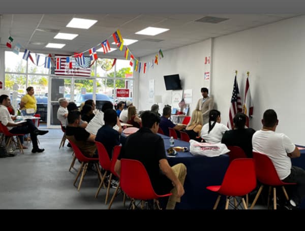 Participants at the first training course on Thursday, July 14, in Doral, Florida at the RNC Hispanic community center.