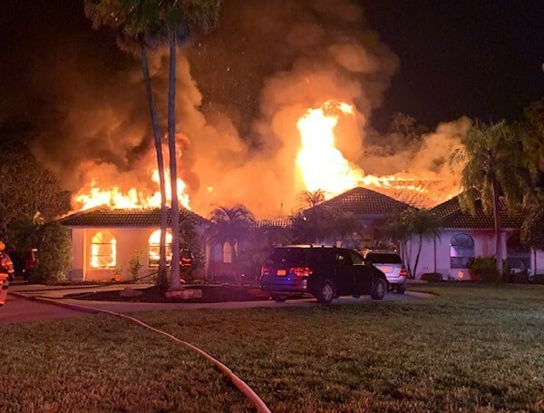 Fireworks may have been the cause of a house fire in Sarasota overnight, according to officials. 