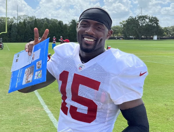 Bucs wide receiver Cyril Grayson knows he's a long shot to make the Bucs roster because of so many talented receivers. But Grayson doesn't look to see what other receivers are doing, he's just staying positive and working at his craft.