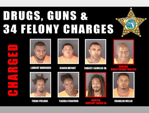 The Sarasota County Sheriff’s Office charged eight people with drug-related offenses following a significant long-term investigation in north Sarasota.