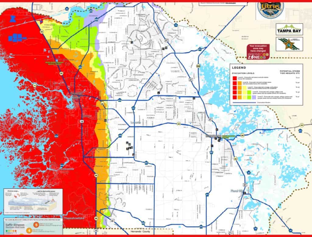 The Citrus County Board of County Commissioners have  issued a MANDATORY EVACUATION for Zone A.  