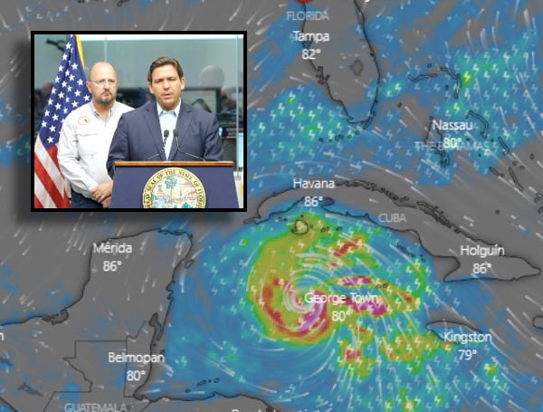 During a press briefing on Monday, Florida Gov. Ron DeSantis said that Ian looks to be a "really big hurricane at this point," adding that the storm's diameter is about 500 miles wide.