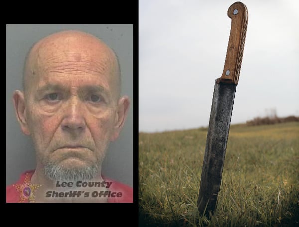 A Florida man was arrested Saturday morning for threatening his neighbor with a machete after an argument over dog poop on the neighbor’s lawn.