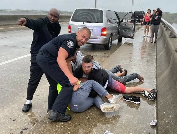 A man was saved from jumping off of a bridge in Florida when several Good Samaritans stopped to offer the man assistance.