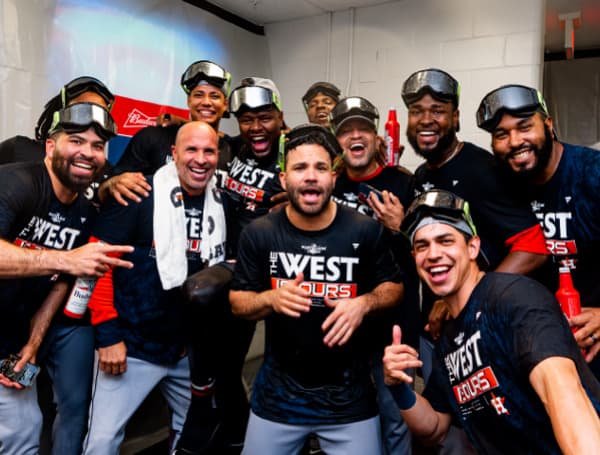 Following a 4-0 win over the Rays on Monday night at Tropicana Field, the Astros strolled out of the dugout, put on their division championship t-shirts, and posed for a team photo between home plate and the mound.
