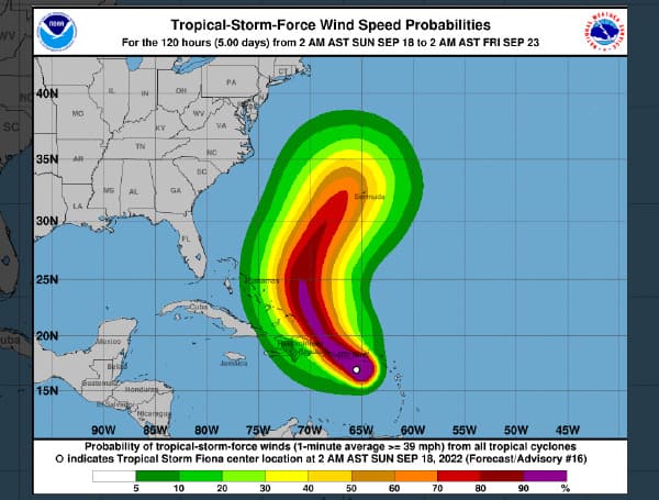 Puerto Rico bracing for severe wind and extreme rain as Tropical Storm Fiona bares down amid expectations it would grow into a hurricane before striking the U.S. territory's southern coast Sunday afternoon.