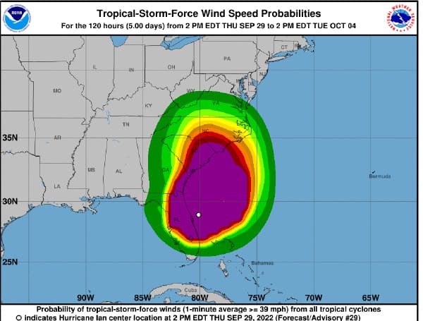 A day after leaving a path of destruction in throughout Florida, trapping people in flooded homes, damaging the roof of a hospital intensive care unit, and knocking out power to 2.7 million people, Ian regained hurricane strength over the warm waters of the Atlantic Ocean on its route toward Georgia, South Carolina, and North Carolina.