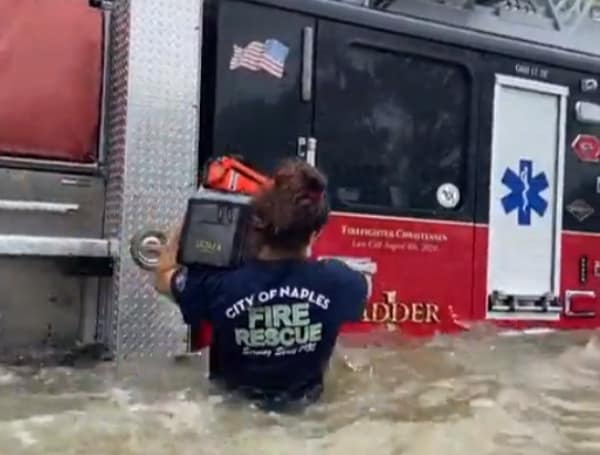 While Naples, Florida was located well south of the eye of the massive hurricane that made landfall in Florida Wednesday, storm surge from the beast proved to be an issue for the city.