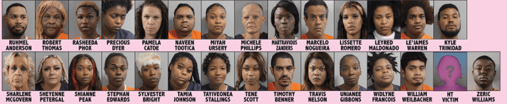 160 people were arrested by the Polk County Sheriff’s Office Vice Unit during a seven-day undercover human trafficking operation, “Fall Haul 2,” which began on Monday, August 29, 2022. 