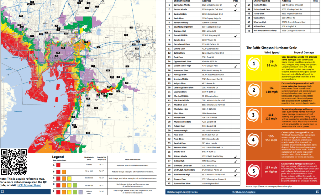 Hillsborough County has issued a mandatory evacuation for all of Zone A in the county and voluntary evacuations for Zone B.