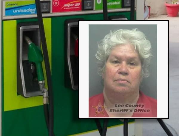 A Florida woman landed behind bars after pointing a gun at victims that she thought was cutting in the gas line.