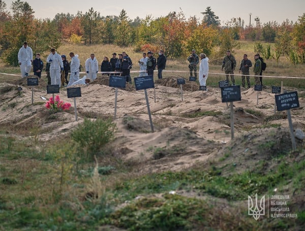 Ukrainian officials say that at least 180 bodies, but numbers that could exceed 200, including "whole families" with young children, have been discovered in a mass grave in Lyman less than one week after troops reclaimed the formerly Russian-occupied city.
