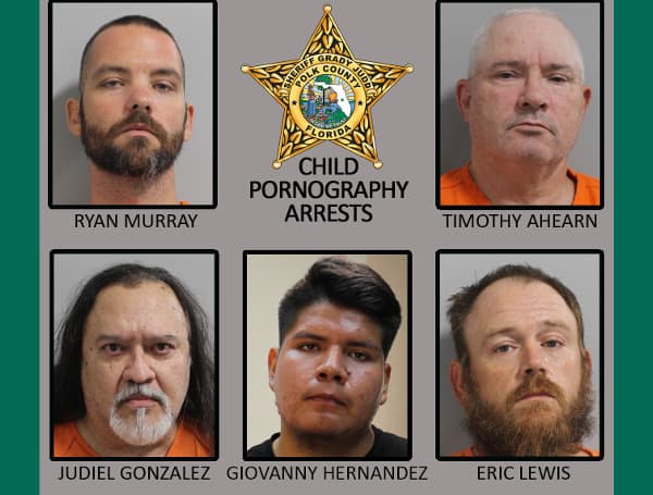 Detectives from the Computer Crimes Unit at the Polk County Sheriff’s Office arrested four men and a teenager for possession of child pornography after investigators received tips on the suspects’ computer activity.