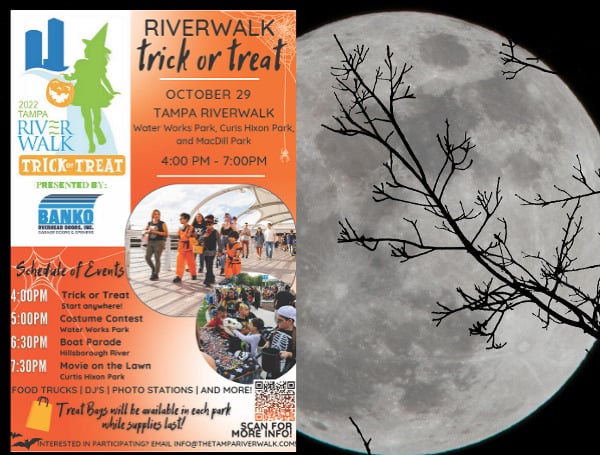Join us for our 6th annual Riverwalk Trick or Treat event, on Saturday, October 29, 2022, from 4 pm – 7 pm. This is a FREE community event! Children in costume and their families are invited to come and trick or treat along the Riverwalk as well as enjoy fun activities.