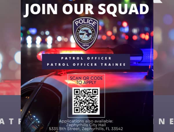 The Zephyrhills Police Department (ZPD) is actively hiring additional Patrol Officers, including a newly-created Patrol Officer Trainee sponsorship position.