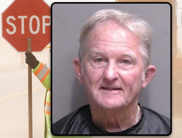 A 76-year-old Florida man was arrested after becoming impatient and driving into a road worker in his Porsche.