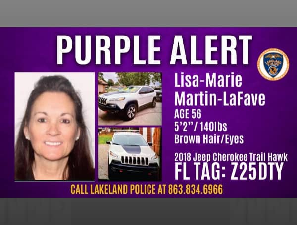 A Florida Purple Alert has been issued for 56-year-old Lisa-Marie Martin-LaFave. 
