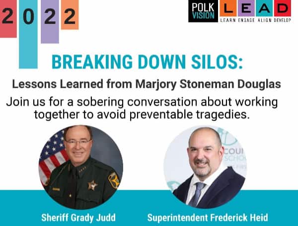A presentation sponsored by Polk Vision and focused on the lessons learned in the aftermath of the Marjory Stoneman Douglas tragedy and how to avoid similar tragedies from occurring in Polk County, will be held from 9:30 to 11:30 a.m. on Thursday, November 17, 2022, at the Polk State College Center for Public Safety, 1251 Jim Keene Blvd in Winter Haven.