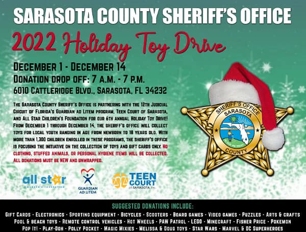 Sheriff’s Office Announces 6th Annual Holiday Toy Drive