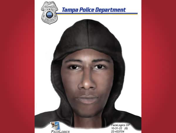 The sketch was generated based on the description of the suspect who shot and killed a dog during an attempted armed robbery on October 28, 2022.