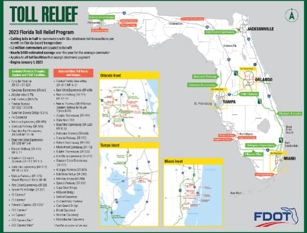 Today, Governor Ron DeSantis signed Senate Bill 6A, establishing the Toll Relief Program through the Florida Department of Transportation (FDOT), which will provide account credits to frequent commuters using toll roads across the state. 