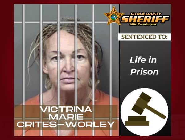 A Crystal River woman was sentenced to life in prison without the possibility of parole for the murder of her husband.