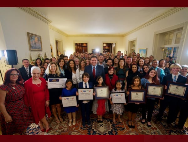 On Wednesday, Florida Governor Ron DeSantis and First Lady Casey DeSantis honored this year’s Hispanic Heritage Month student and educator contest winners in a ceremony at the Governor’s Mansion.