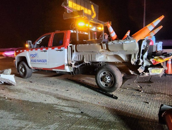 A Florida Road Ranger was struck overnight in a crash that happened on the Howard Frankland Bridge, according to Florida Highway Patrol.