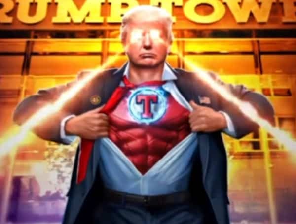Former President Donald Trump sent a message Wednesday, complete with "Trump Superhero", saying a major announcement is coming Thursday.