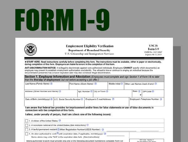 Form I-9 Worker Verification