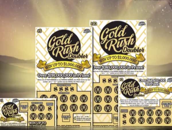 The Florida Lottery announced Friday that Alexander Randall, 31, of Port Orange, claimed a $2 million top prize from the $10 GOLD RUSH DOUBLER Scratch-Off game at the Lottery’s Headquarters in Tallahassee.