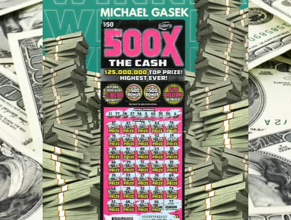 Today, the Florida Lottery (Lottery) announces that Michael Gasek, 55, of Sarasota, claimed a $1 million prize from the 500X THE CASH Scratch-Off game at the Lottery's Tampa District Office