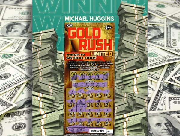 Today, the Florida Lottery announced that Michael Huggins, 47, of Brooksville, claimed a $1 million prize from the GOLD RUSH LIMITED Scratch-Off game at the Lottery's Orlando District Office.